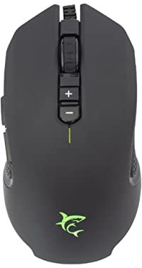 White Shark, Griflet, Mouse da Gaming con Cavo USB, Mouse Ottico per PC Gaming con Pulsante per Attivare i LED Sotto il Mouse, 8 Pulsanti Programmabili, Compatibile con Windows e MacOS, Nero