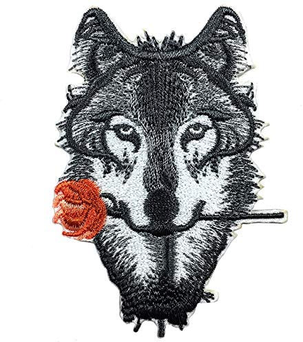 2 Stück Wolf Applikation Stickerei Aufnäher Set, Flicken zum Aufbügeln, Gestickte Flicken Aufnäher, Coole Patches für Männer, Frauen, Jungen, Mädchen, Kinder