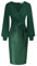 GRACE KARIN Womens Formal Sequins Cocktail Party Dress V-Neck Long Sleeve Bodycon Midi Dress with Belt Dark Green M