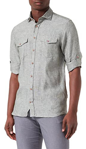 bugatti 9150-38900 Chemise, Vert Bouteille 580, S Homme