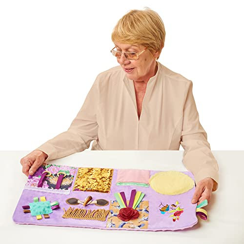 Couverture Sensorielle Démence | Activités Calmantes Pour Personnes Agées | Produits Pour Personnes Agées Démentes | Fidget Blanket | Aide Pour Maladie d'Alzheimer, Démence, Syndrome d'Asperger
