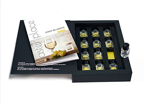 TASTERPLACE Set de aromas de vino blanco - versión en español - para sommeliers - para amantes del vino - herramienta de degustación