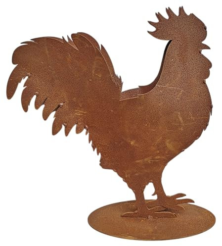 Generisch Deko Figur Edelrost Rost Metall Hahn Bepflanzen Pflanztopf Huhn Gartendeko Statu