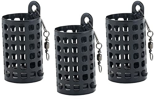 Zite Cestino da pesca rotondo 10 – 60 g – Bait Cage senza piombo – Metallo Feeder cestino da pesca – con girella a scatto per un facile montaggio (1, 30 g)