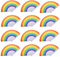 Hananona 12 Pcs Rainbow Folding Fans Colorful Hand Held Fan, Rainbow Party Decoration, LGBT Pride Month Fans Hand Folding Fans for Women/Men (Rainbow, 12)