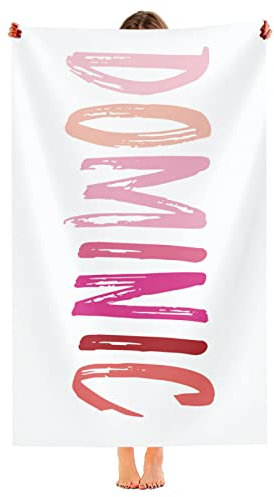 Q&K Personalisiertes Strandtuch mit Namen, Mikrofaser Strandtuch Groß, Personalisiertes Badetuch, für Sommer, Strand, Pool Party, Schwimmen, Reisen Duschtuch, Baddekoration - 75×150cm