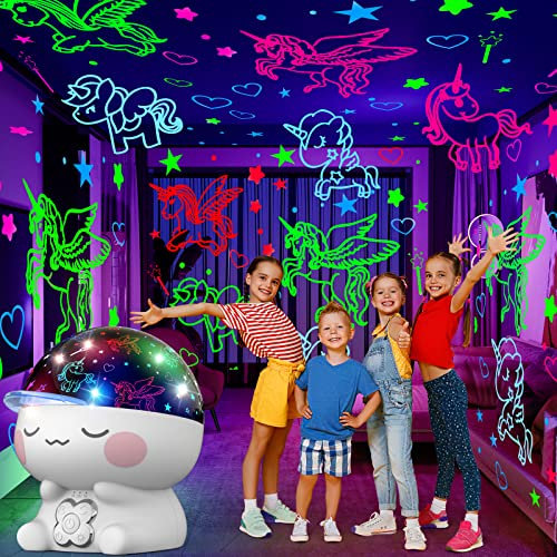 YACHANCE Unicorn Night Light Projector - Unicorn Gifts for Girls, 8-10 Years Old, Decorations for Birthday, Christmas, Holiday Parties