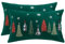 Tosleo 2 Stück Kissenbezug Weihnachten 40x60 cm Dekokissen Kissenhülle Grün Weihnachtsbaum Kissenbezüge für Sofa Wohnzimmer Schlafzimmer Festival Party