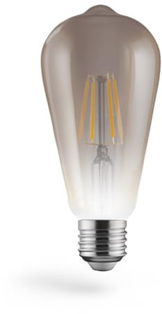 LED-Filament, E27, 430lm 6W, Vintage-Lampe Edison-Kolben, Warmweiß