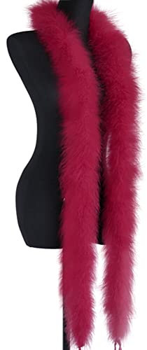 Federboa zum Basteln, MoreChioce 2m Flauschige Marabu Federstola Feder-Girlande Samba Federschal für DIY Nähen Kunsthandwerk Party Girlande Dekoration Mädchen Verkleidung Zubehör,Bordeaux