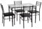 HOMASIS Juego de Mesa de Comedor con 4 Sillas, Mesa de Cristal, Sillas de Comedor, Patas de Metal, Juego de 5 Piezas, Mesa de Cocina Moderna con Sillas, para Salón, Cocina, Sala de Estar, Negro