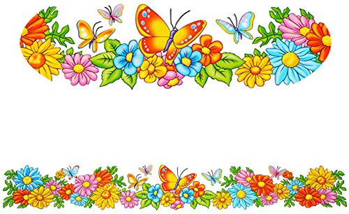 alles-meine.de GmbH 3 versch. Bögen Fenstersticker/Fensterbordüre/Bordüren - Blumen, Vögel & Osterhase - statisch haftend - selbstklebend + wiederverwendbar/Frühling ..