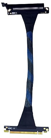 JMT PCIE 4.0 X16 Verlängerungskabel, 32 GB, GEN4, geflochtenes Netzgewebe, für AI-Server, Grafikkarte, biegbarer GPU-Adapter (50 cm, 16 ABZ, 180 °)