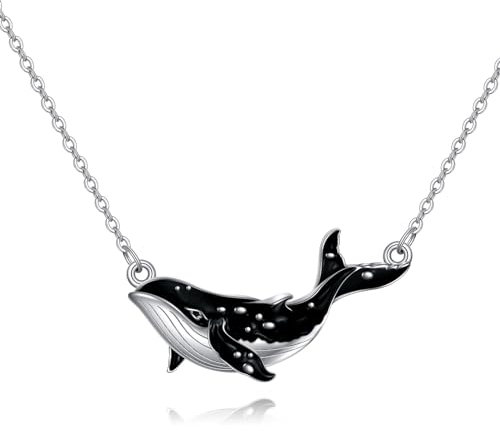 POPLYKE Orca Halskette für Frauen Sterling Silber Killerwal Halskette Strandschmuck Geschenk für Mädchen