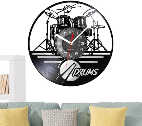 usefulbeauty Trommeluhr, Schlagzeug-, einzigartiges Geschenk für Musikliebhaber, Dekoration des Hauses für Partygeschenke mit Musik