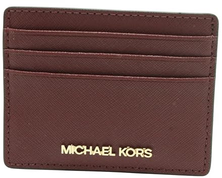 Michael Kors Jet Set Travel Large Card Holder Wallet Dark Cherry, Rot (Dark Cherry), Large, Doppelfalt-Leder
