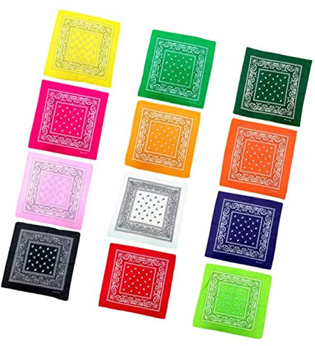SHERCHPRY 12St Modeschal Reisezubehör Taschentuch Bandana Schal bedrucken Nackentuch Haarstirnbänder quadratisches Handtuch Bedrucken eines quadratischen Schals Drucktuch Cashew Sportmütze