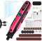HARDELL 4V Mini Amoladora Inalámbrica, 5 Velocidades Mini Amoladora Eléctrica, Herramientas Giratorias Multifunción con 86 accesorios para Moler, Cortar, Grabar, Lijado y Creación de Bricolaje