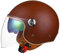 Motorrad 3/4 Helm Männer Frauen Retro Open Face Halbhelm Leder Vintage Klassische Erwachsene Jet Helm für Roller Cruiser Moped DOT/ECE Genehmigt,Braun,XL
