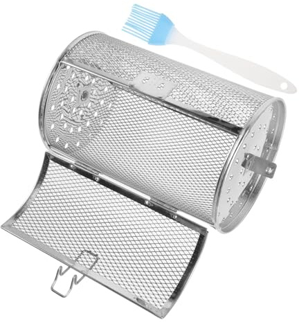 POPETPOP Stainless Steel Baking Pan Grill Rotating Roaster Cage Oven Basket for Air Fryer Rotisserie Kitchen Grill Roaster