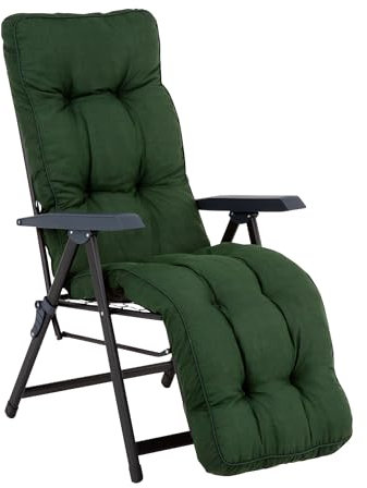 PATIO Gartensessel klappbar mit Auflage Lena Plus verstellbar 28 Positionen bis 110 kg Campingsessel mit Fußablage