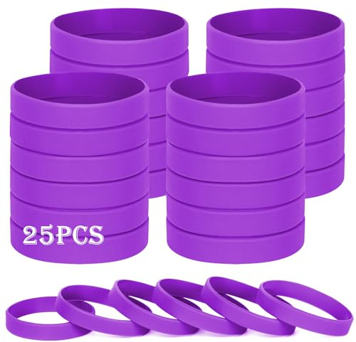 HONTIUS Silikonarmband, 25 Stück Silikon Armbänder Silikonarmbänder Silicone Wristband Leer Gummiarmbänder für Schule Lehrer Team Party Männer Frauen