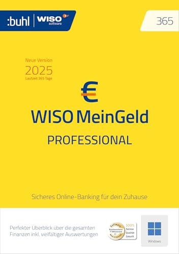 WISO Mein Geld Professional 365 | 2025 | Ein Online-Banking für alle Konten | Perfekter Überblick über Ihre Finanzen | Prof.: Mehr Auswertungen, Verwaltungsmöglichkeiten, uvm. | Windows Download |