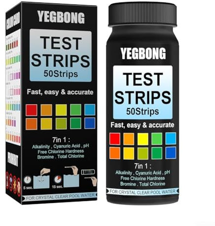 Aquarium-Wasserteststreifen-Set, 7-in-1-Wasserüberwachungswerkzeug, pH-Wert, KH, GH, NO3, Brom und mehr, einfach zu bedienen, genaue Ergebnisse