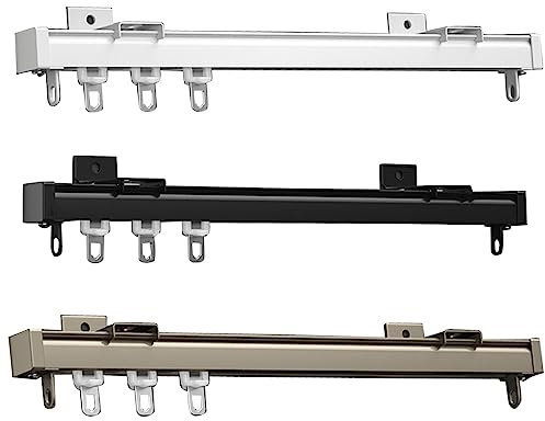 GArcan 50 cm bis 600 cm Vorhangschiene Raumteiler – Vorhangschiene zur Decken- oder Wandmontage – mit Rolle und Hardware – 2 mm Dicke, robuste Gleit-Deckenschienen für Fenster/Vorhänge