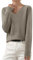 Femme Pull Femme Chic Décontractés Léger Tunique à Manches Longues Sweatshirt Chic et Élégant Col V Chaud Pullover Haut Tops Automne et Hiver Cadeau Noel,Café,XL,F159R