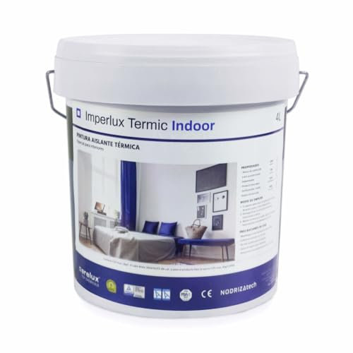Pintura aislante térmica interior 4 Litros | Pintura interior al agua termoaislante | Pintura blanca para hogares, garajes, trasteros... Evita humedades por condensación | Imperlux Termic Indoor 4L