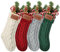 HOBULL Weihnachtsstrumpf Personalisiert 46cm Großer Nikolausstrumpf Personalisiert Namen, Gestrickter Weihnachtssocken Kamin Hängenden Strumpf Weihnachtsbaum Decorations für Feiertag, Familienparty