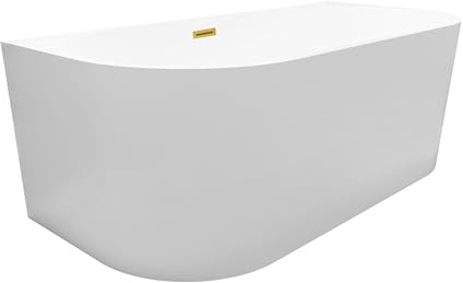 Freistehende Badewanne Balneo Viva 160x75cm, Ablauf Spiegelgold | Sanitäracryl 3,5 mm; verstärkter Boden und korrosionsfester Rahmen; mittiger Abfluss; Komplettgarnitur enthalten