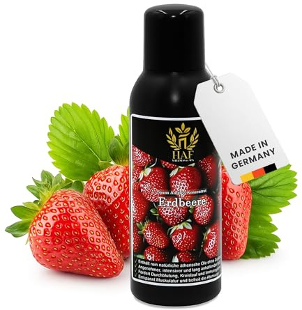 HAF Saunaaufguss Erdbeere 250 ml - Sauna Aufgussmittel mit natürlichen ätherischen Ölen - Saunaduft ohne künstliche Zusätze - Saunaöl als Konzentrat für intensiven & langhaltenden Duft