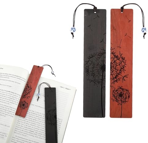 2 Stück Holz Lesezeichen, Einzigartige Handgefertigte Holz Lesezeichen Im Vintage Stil, Personalisierte Lesezeichen für Männliche Und Weibliche Buchliebhaber für Studenten Lehrer