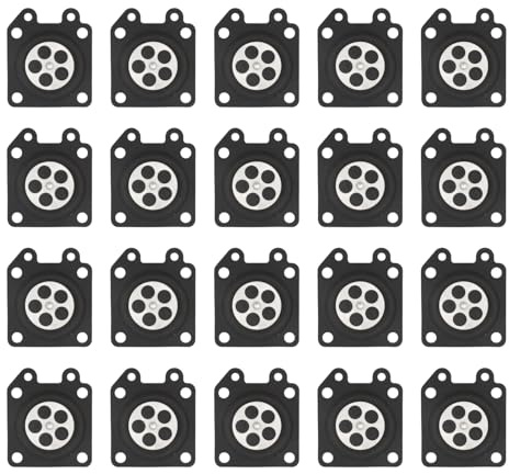 GNXFixt 20pcs Guarnizioni Membrana per Carburatore per Motosega WT WY WZ WA Series, Diaframma Kit 95-526 Walbro Riparazione Ricambi 95-526-8 95-526-9