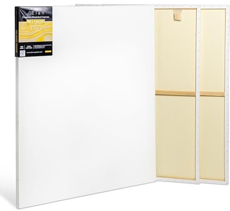 Elan Toile Peinture 90x120 380 g, Lot de 3 Toiles à Peindre 100% Coton, 380 GSM Canvas Painting 90x120, Toile à Peindre Grand Format, Canvas 120x90