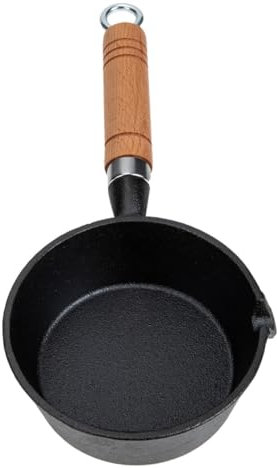 IMIKEYA Kleiner Eisentopf Kleiner Langsamkocher Suppenmacher Gießen Topf Köcheln Lassen Kochtopf Kochender Topf Soße Topf Mit Deckel Kleiner Wasserkocher Milchspender Maschine Sieb Hölzern