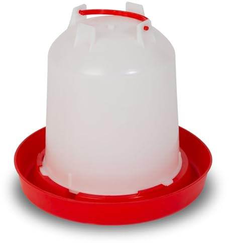 EBERTH Geflügel Hühnertränke mit 6 L Kapazität, Geflügeltränke, Wassertränke, Automatische Wasserspender, PP-Copolymer, Zubehör für landwirtschaftliche Betriebe, Tragegriff