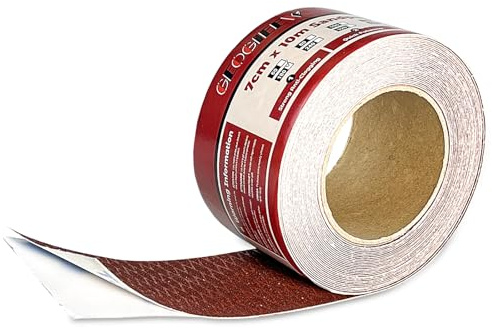 GEOGIEEW Selbstklebendes Schleifpapier Rolle, Diamant Form Selbstklebendes Sandpapier, 70 mm x 10 m | Grit 240 | Schleifblöcke für Holzbearbeitung, Metall, Kunststoff, Automotive