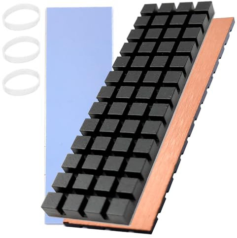 Hodyludy M.2 Kühlkörper, 70 x 20 x 4 mm, reinem Kupfer mit Graphen - Beschichtung, PS5 2280 SSD, M2 Kühlkörper, Kühlkörper mit Wärmeleitpad auf Silikonbasis zur Kühlung von M.2 SSD NVME Laptops