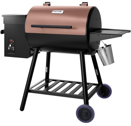 VEVOR Parrilla de pellets de madera, parrilla de barbacoa 8 en 1 para cocinar al aire libre, parrilla eléctrica y ahumador de 456 pulgadas cuadradas, con controlador digital, sonda de carne