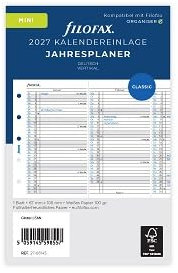 Filofax Kalender Mini Jahresplaner vertikal (deutsch)2027
