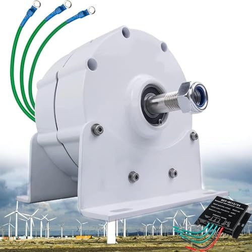 Getriebelose Permanentmagnetgenerator, niedrige Drehzahl 600R/Min 1200W Kleine AC Lichtmaschine mit Controller, ideal für Wind- und Wasserturbinenanwendungen, 12V-1200W Ausgangsleistung