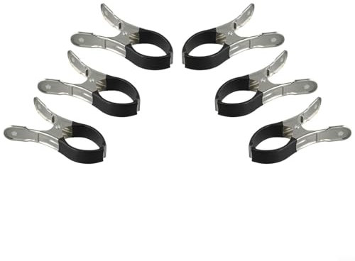 Eawfgtuw Edelstahl-Poolabdeckungs-Clips, 6 Stück oder 30 Stück, starker Halt für sichere Abdeckung, multifunktionale Haushalts-/Strandtuch-Clips, winddichter Clip (6 Stück schwarz)