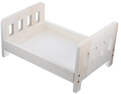 POPETPOP Mini Holzbett Fotografie Requisit Für Neugeborene Kompakte Und Kreative Requisite Für Babyfotos Für Shower Geburtstagsfeiern Und Fotostudios