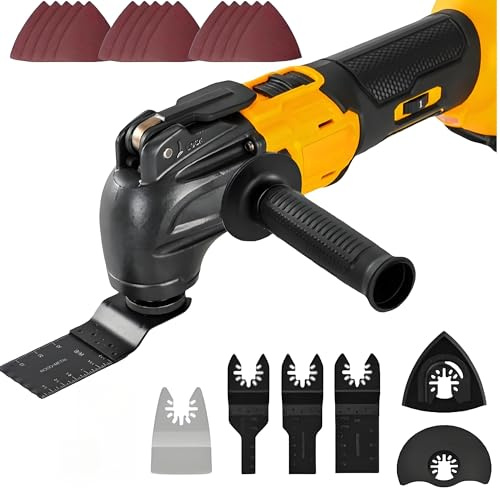 Multiherramienta oscilante para batería Dewalt de 20 V, 6 sierras oscilantes sin escobillas de velocidad variable, herramienta oscilante inalámbrica con 21 accesorios para cortar lijado, 8500-21000