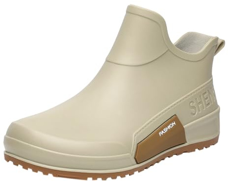 Laquieio Stivali Di Gomma Da Donna Inverno Morbidi Giardino Bassi Stivale Chelsea Rain Boots Wellies Ankle Boot Alti Boot Leggero Galosce Per Agricoltura, Pesca Scarpe