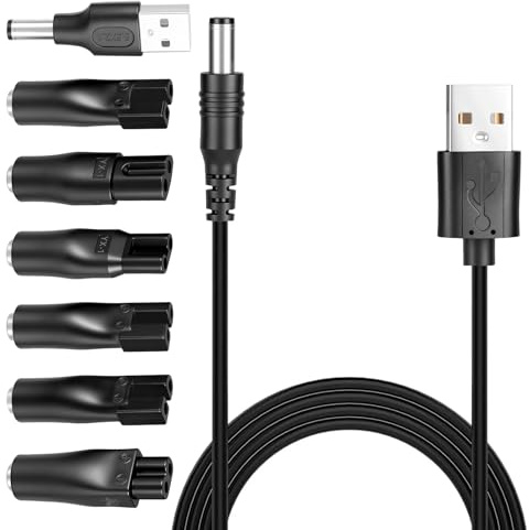 8 Stück 5V USB Ladegerät Set mit Rasierer Ladekabel & Ladekabel Rasierer für elektrische Haarschneider, Bartschneider, Rasiergeräte, Schönheitsgeräte, Reisen & Zuhause