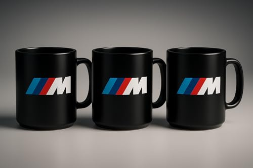 BMW 3x M Logo Tasse Kaffebecher Kaffeetasse 300ml Schwarz 3Set ANGEBOT